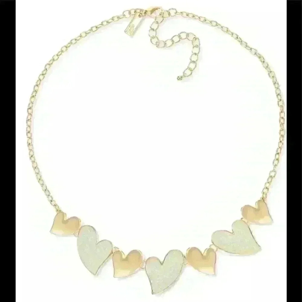 INC Bead Heart Statement Necklace